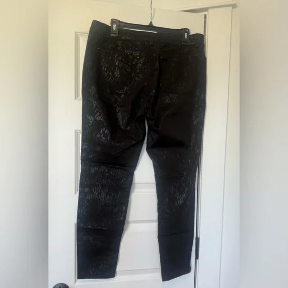 White House Black Market Black Skinny Pants with Edgy Distressing - Picture 2 of 7